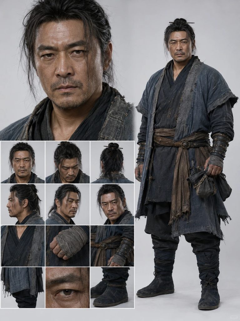 AI真人短剧男主 人物立绘提示词