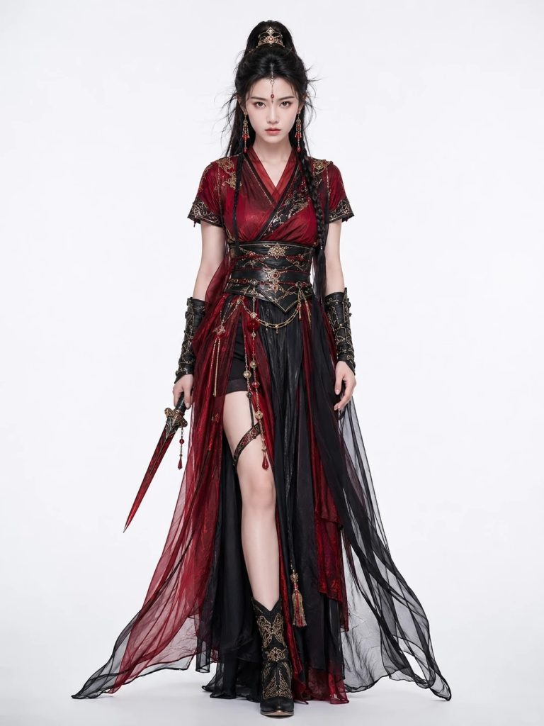 红衣女刺客·闻灼 AI真人短剧女主提示词