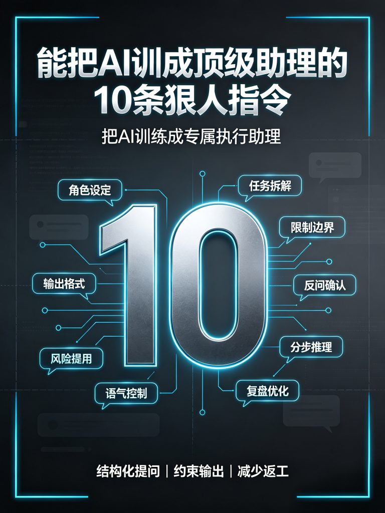 能把AI训成顶级助理的10条狠人指令