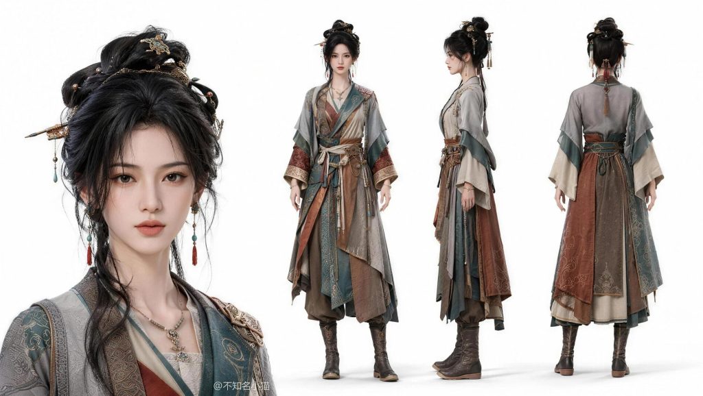 3D游戏CG风格的人物提示词