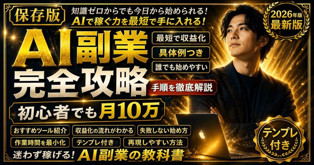黑金 AI 副业日系油管宣传横幅缩略图