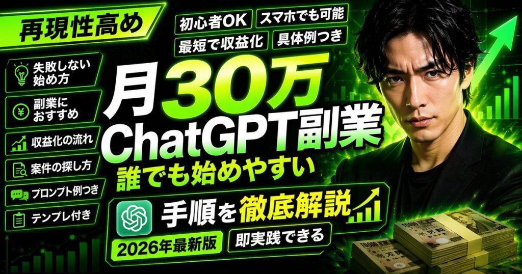 黑绿赛博风 ChatGPT 副业油管缩略图