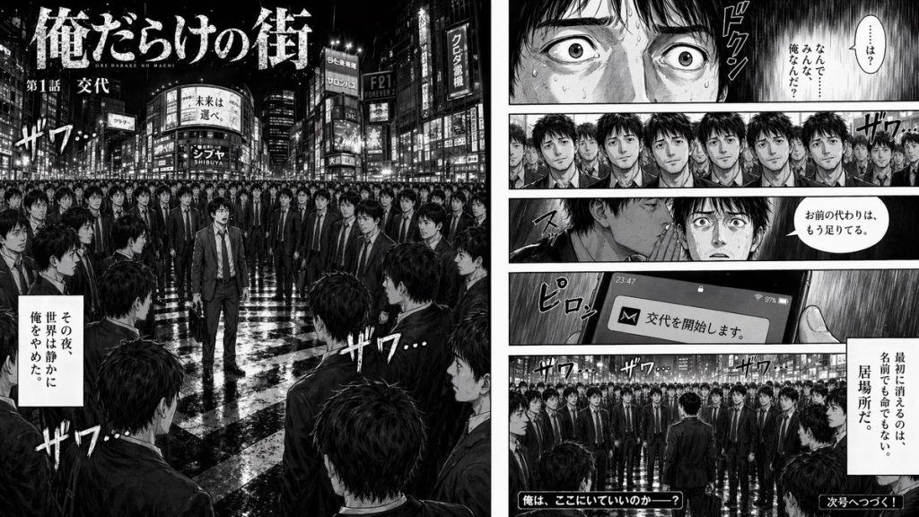 心理惊悚双页跨页漫画 AI 提示词