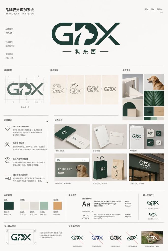 宠物品牌完整 VIS 视觉识别系统 AI 提示词