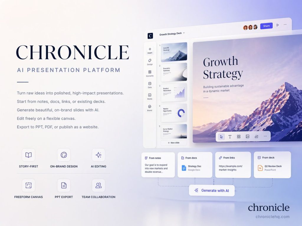 Chronicle AI 演示平台极简封面 AI 提示词