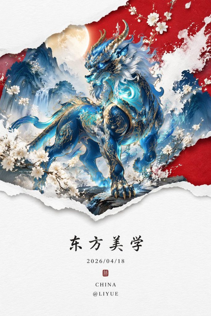 新中式极简穷奇神兽东方美学 AI 提示词