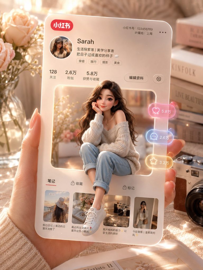 皮克斯半写实手持社交资料卡 AI 绘画 Prompt