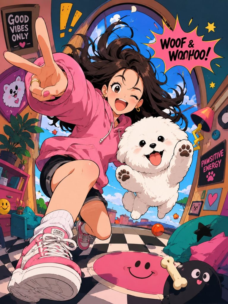 夸张卡通动漫画风 透视扭曲趣味角色 AI 提示词