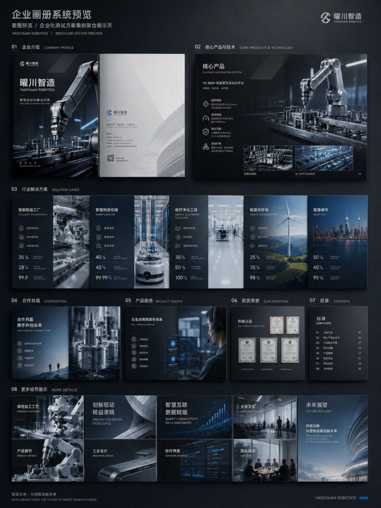 企业级商用品牌画册视觉方案｜全套画册版式 AI 提示词