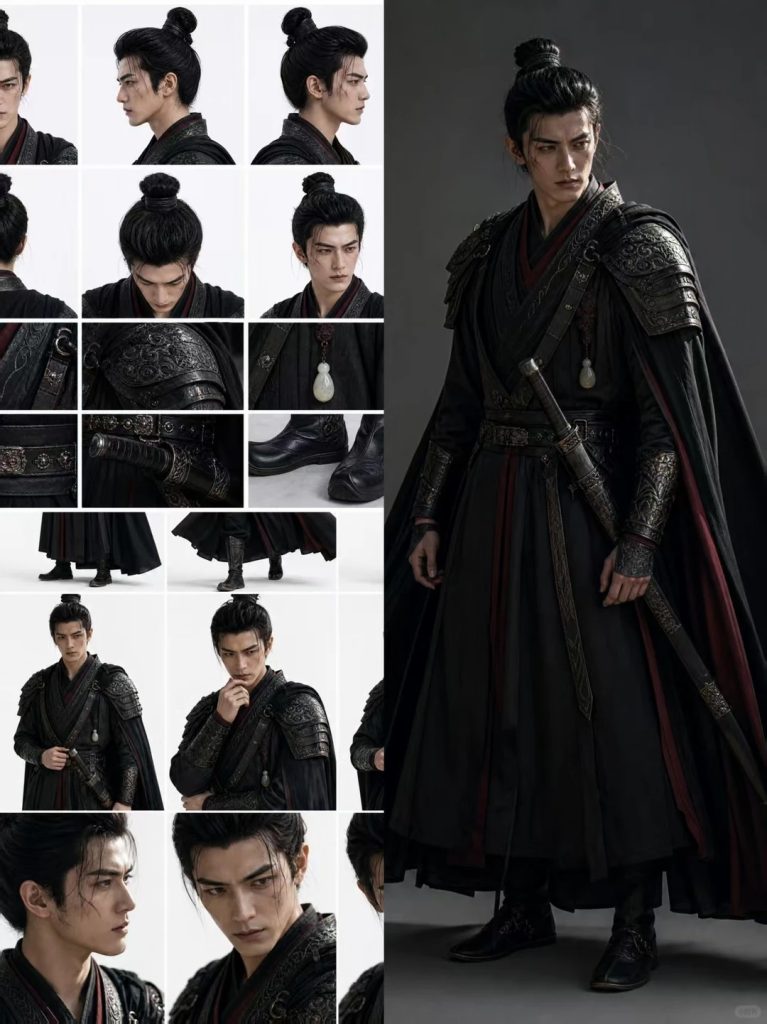 古风铁血侯爷半身人像 写实沙场武将 3:4 竖版 AI 提示词