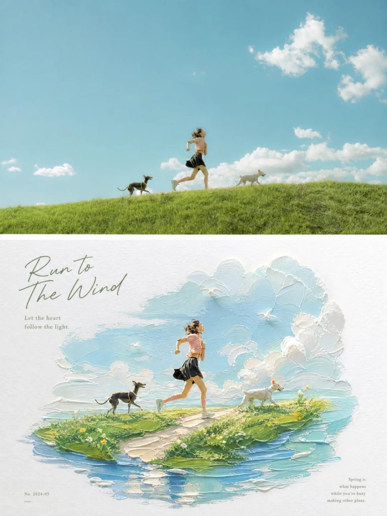 原照片主题重构油画风景 大面积负空间编辑海报关键词