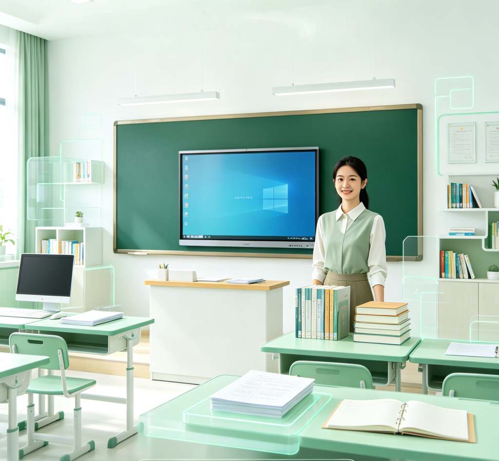 FLUX‑3D 智慧小学课堂 简约 3D 教育 KV AI 提示词