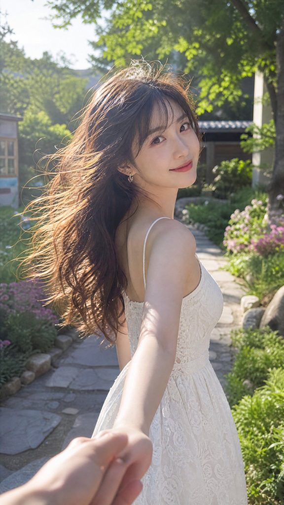 夏日逆光情侣 POV 人像 纪实感回头一瞥写真 AI 提示词