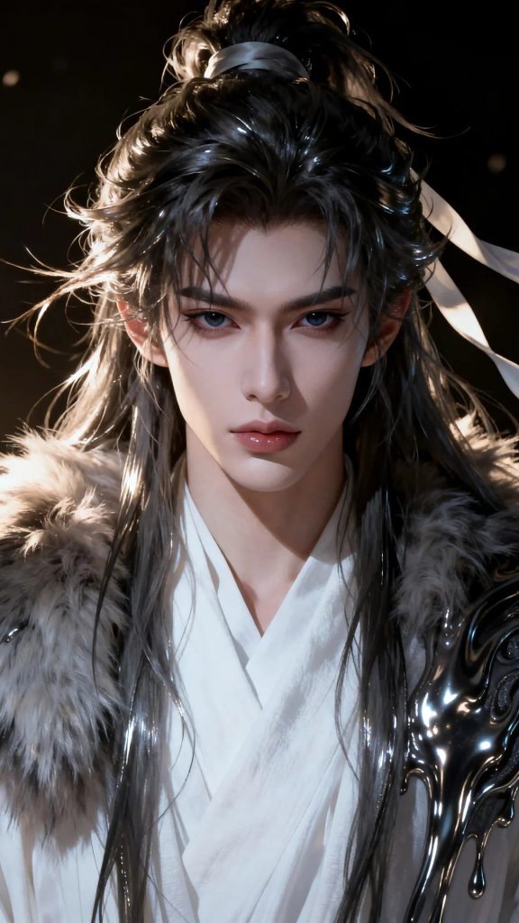 仙侠阴郁捉妖贵公子 二次元板绘 CG 插画 AI 提示词