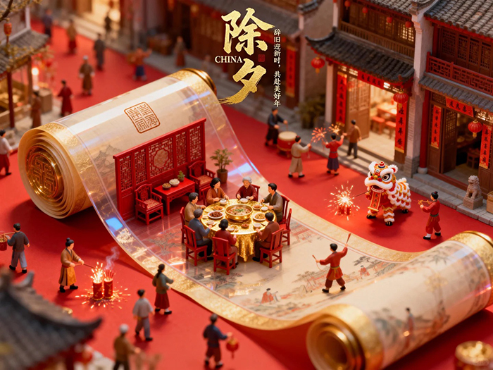 史诗级除夕画卷AI绘画提示词 – 宋代美学三维国风模板